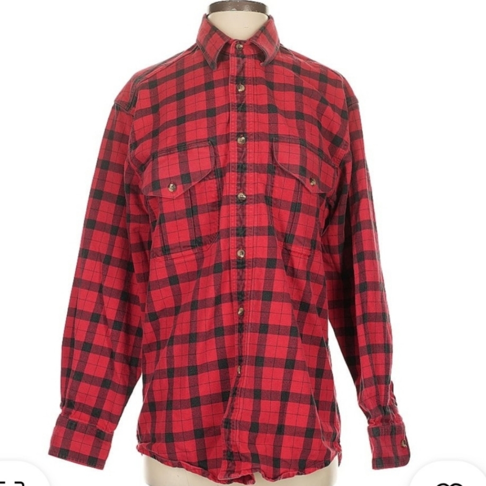 Mens S Filson Red Plaid Button Down‎ Shirt. EUC